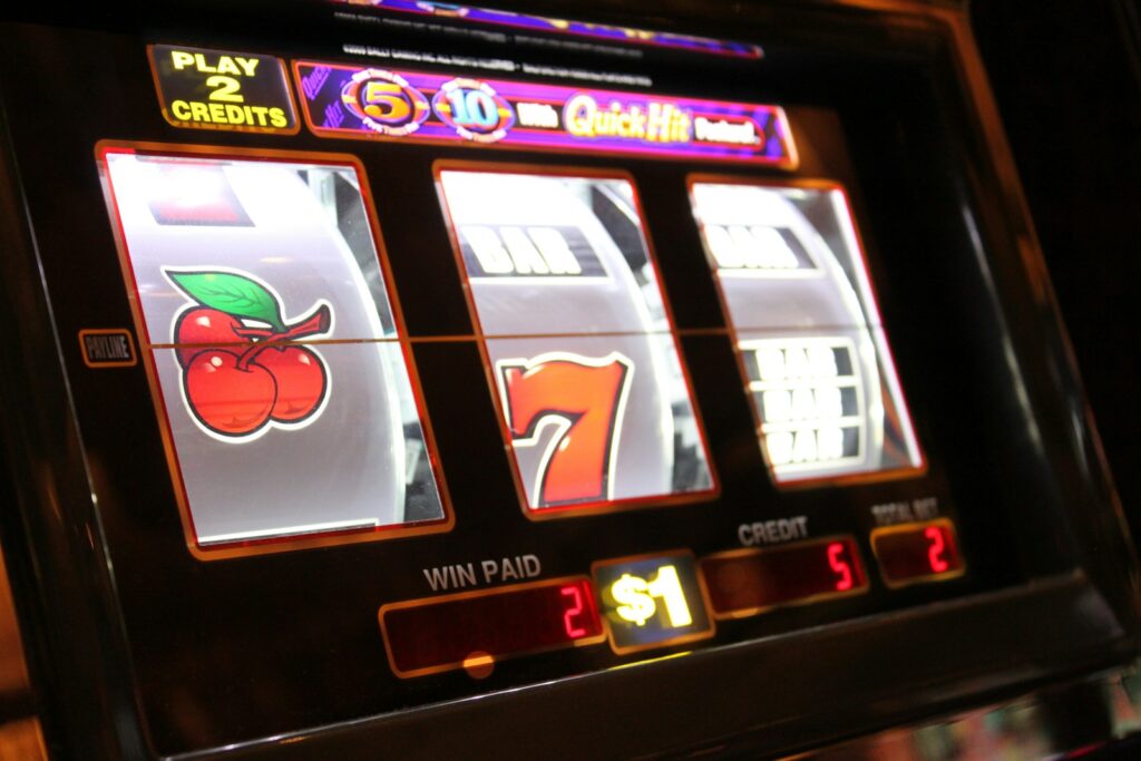black and white slot machine